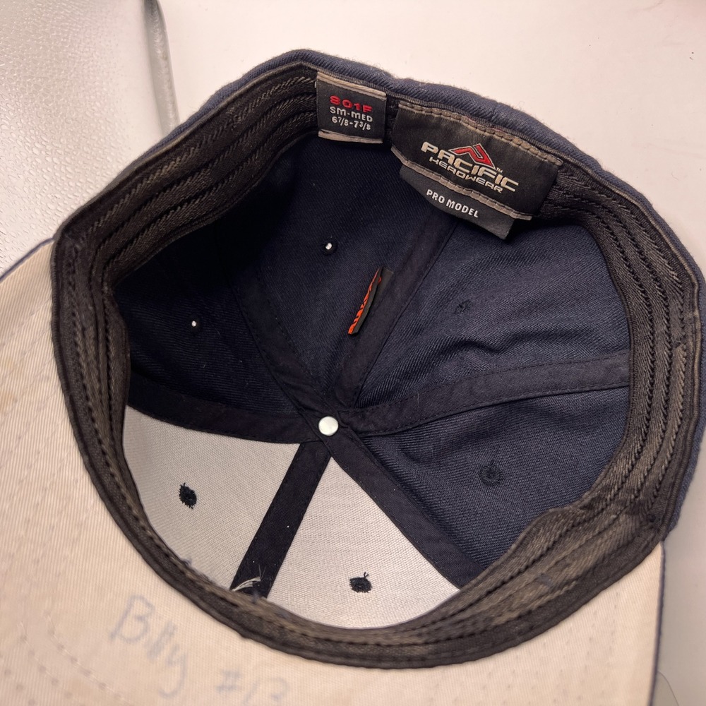 Pacific Headwear 801F Navy Blue Babe Ruth Baseball P Logo Hat Cap SM-MED